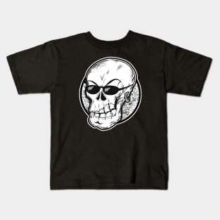 Cool skull with sunglasses (white) Kids T-Shirt